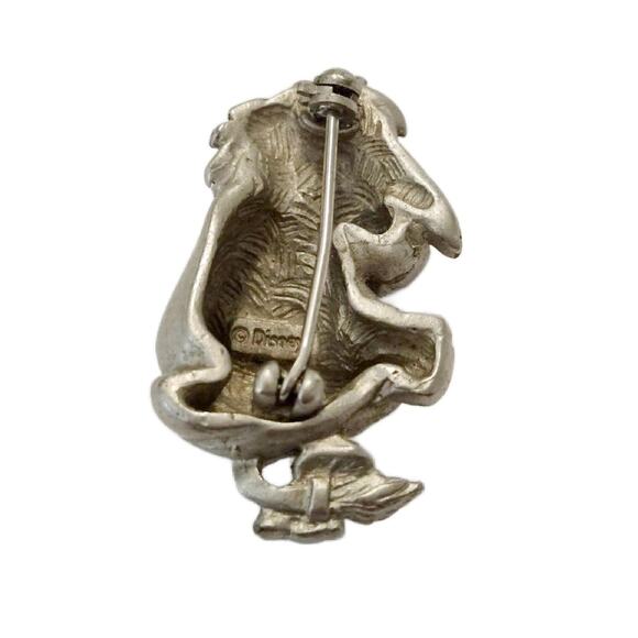 Vintage Pewter Disney Eeyore Brooch, Winnie the Pooh Pin, 2" Tall - Picture 3 of 10